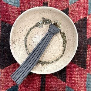 Gray Tassel Necklace